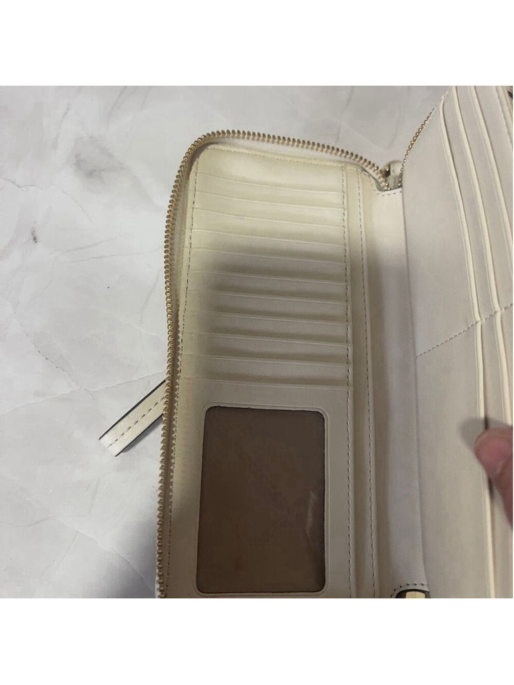 Michael Kors Parker Large Continental Zip Around Wallet/Wristlet Light Cream - Picture 7 of 10